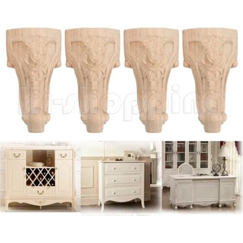 Solid Wood 200mm Furniture Legs Feet Replacement Sofa Couch Chair Table Cabinet Furniture Carving Furniture Legs 4Pcs Or 2Pcs