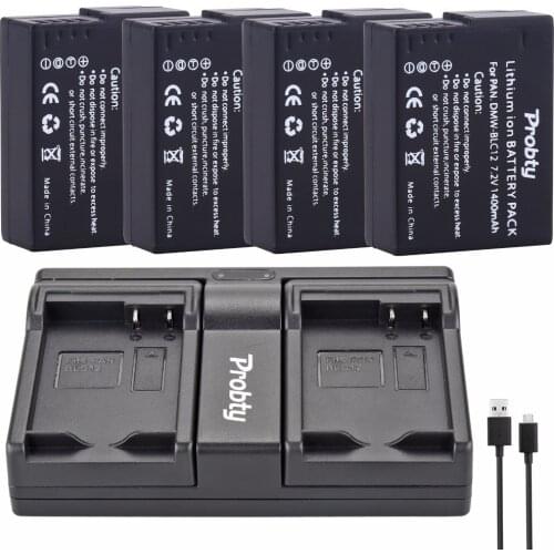 4Pcs DMW-BLC12 DMW BLC12 Battery + USB Dual Charger For Panasonic DMC-FZ1000 DMC-FZ200 DMC-G5 DMC-G6 DMC-G7 DMC-GX8 DMC-G85 GH2
