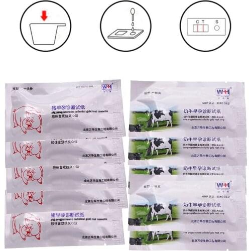 5PCS Pregnancy Test Strip Pig Cattle Cow Sow Progesterone Colloidal Gold Test Cassette Livestock Farming Tools Veterinary