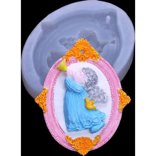Angel Car Hanging Plaster Clay Relief Silicone Mold 15-1000