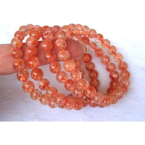 Free Shipping Natural Gold Sunstone Round 7.5mm~8mm Beads Bracelet Women Jewelry Accessories Weddings Parties Birthday Gift