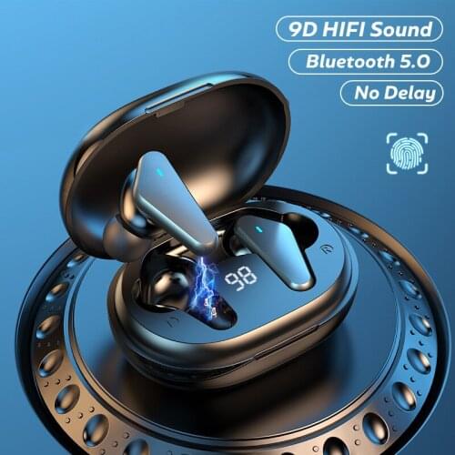 Bluetooth 5.0 TWS Headphones Wireless Waterproof Earphones Noise Cancelling 9D Stereo Sports Earbuds Headsets With Microphone