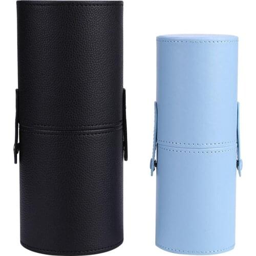 Portable Travel PU Leather Makeup Brush Tools Holder Cosmetic Pens Storage Cup Case Box Makeup Tool Organizer