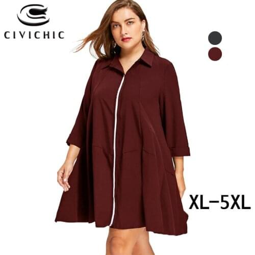 CIVICHIC Summer Shirt Dresses