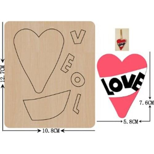 Heart Earring Wooden Mold Love Letter Wood Dies For DIY Leather Cloth Paper Craft Fit Common Dies Cutting Machines on the Market