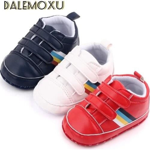 Baby Sneakers Newborn Toddler Boy Shoes Classical PU Leather Sports Girl Prewalker Non-slip Flat Soft-sole Infant First Walkers