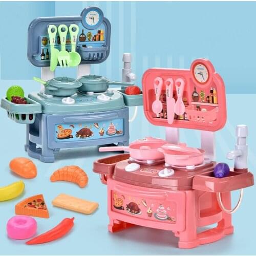 Children Play House Mini Kitchen Tableware Table Girl Simulation Cooking Set Birthday Gift Childhood Early Educational Toys Gift