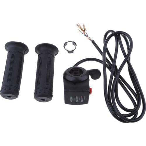 Electric Bike Thumb Throttle Speed Control Grips W/ LED Battery Indicator