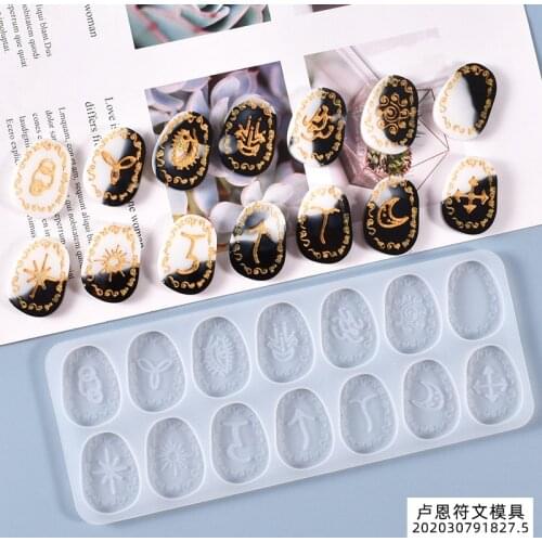 Rune symbol resin mold silicone energy symbol epoxy resin forms crystal Pendant DIY decorations Silicone molds for crafts 3d