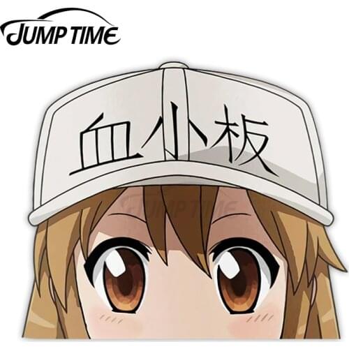 JumpTime 13 x 12.8 cm Platelet Cells At Work Peek Anime Big Head Car Stickers Vinyl Motorcycle Laptop Vehicle Waterproof Decal