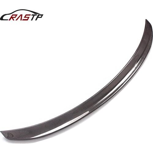 RASTP-Tesla Model 3 Spoiler Wing Performance Glossy Carbon Fiber Rear Trunk Lip Kit RS-LKT043