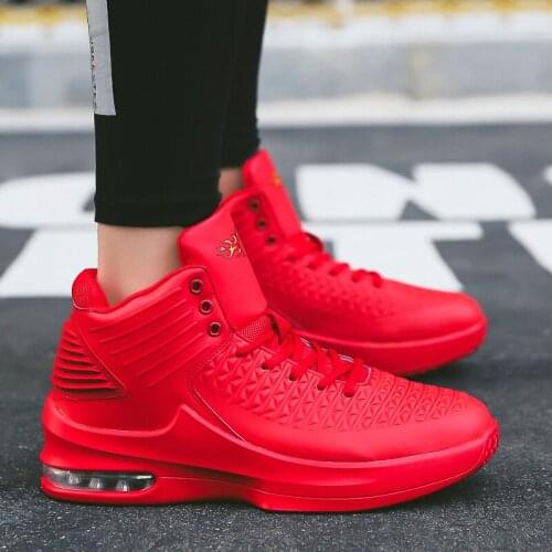 Air Cushion Mens Running Sneakers Shoes Summer Trainers Men Lightweight Fashion Mesh Red New Mens Sports Casual Man