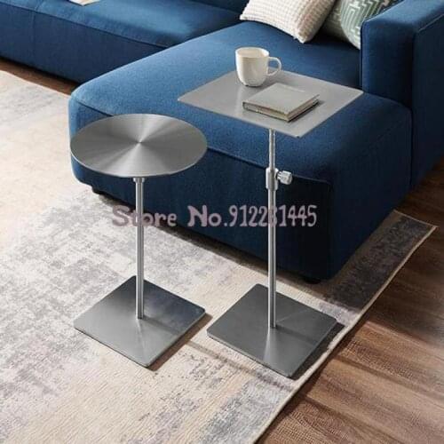 Light Luxury Lifting Side Table Sofa Side Table Mobile C-corner Table Stainless Steel Designer Small Tea Table Mini Square Table