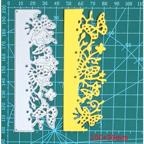 Metal Cutting Dies Lace Butterfly Border Knife Blade Die Stencils for Craft Scrapbook Greeting Card Making Decorative Die