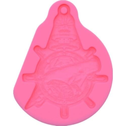 Ocean Theme Whale Keychain Epoxy Resin Mold Necklace Pendant Silicone Mould DIY Crafts Jewelry Casting Tools