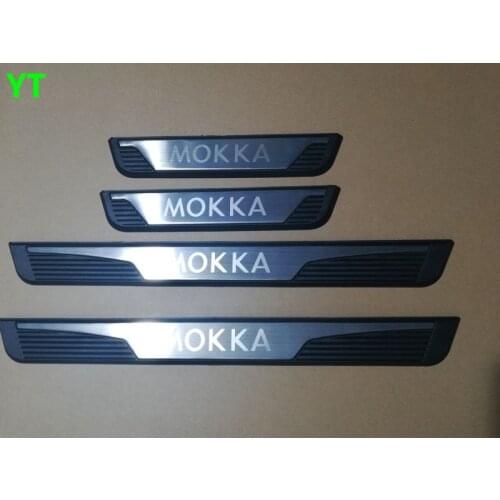 Auto Door sill plate scuff plate for Opel Mokka 2014-2018,auto accessories, free shipping