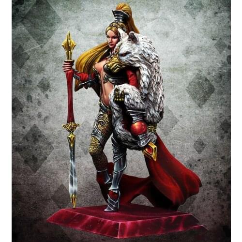 New Unassembled 1/24 ancient female Warrior stand with sword Resin Figure Unpainted Model Kit
