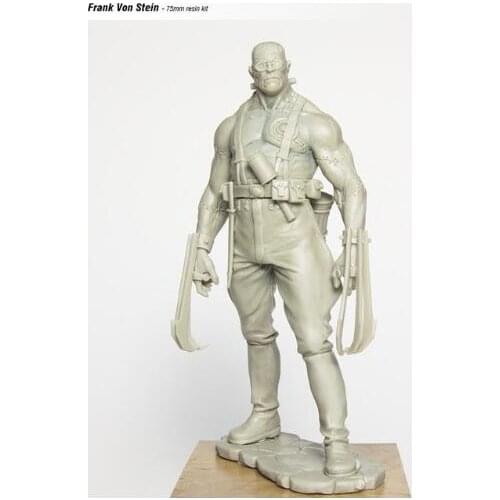 New Unassembled 1/24 fantasy Frank von Stein soldier stand 75mm Resin Kit DIY Toys Unpainted resin model