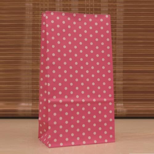 Wholesale 200pcs/lot paper bags small Stand up Colorful Polka Dot Bags 23x12x7.5cm Favor Open Top Gifts Packaging paper gift Bag