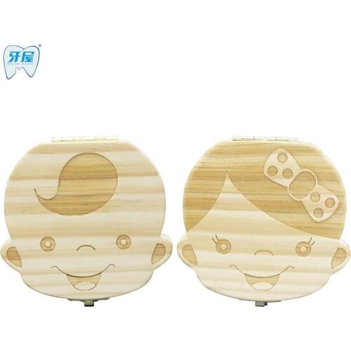 Teeth Box organizer keep baby milk teeth Wood storage box great gifts 3-6 YEARS creative for kids Boy and Girl image