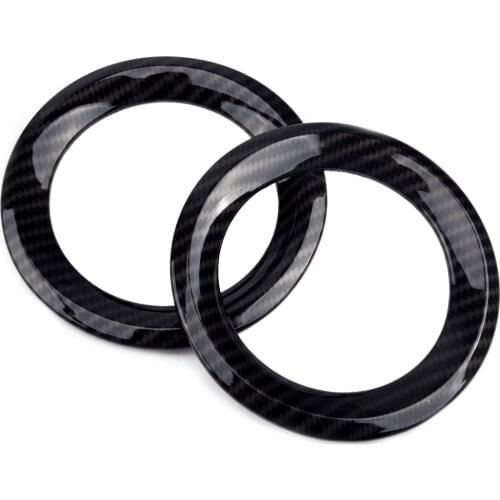 Beler 1Pair Carbon Fiber Look Front Fog Light Lamp Ring Cover Trim ABS Fit For Jeep Renegade 2019