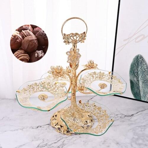 Tempered Glass Fruit Tray Cake Serving Tray Holder Countertop Platter Stand