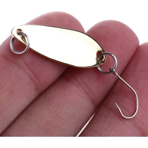 1Pcs Metal Sequin Fishing Lures Gold Silver Wobbler Spoon Hard Bait 3cm 3.5g Artificial For Carp Fishing Treble Single Hook