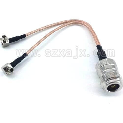 N female to 2 X TS9 Male Connector antenna cable Splitter Combiner Y type Cable Pigtail RG316 15CM for HUAWEI/ZTE 3G/4G modem