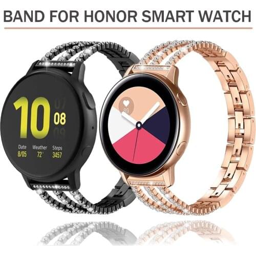 Women Diamond Stainless Steel Wrist Band for HONOR Watch Magic 2 42mm 46mm Watchband for HONOR ES/GS Pro Strap Bracelet 20/22mm