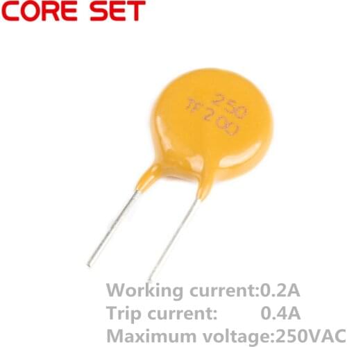 10PCS 250V 0.2A 200mA PPTC Resettable Fuse TRF250-200 Pitch 5mm