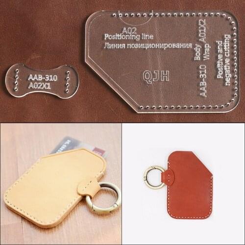 7cm*10.5cm Making Template for Bus Card Storage Bag Transparent Acrylic Stencil DIY Leather Craftwork Assist Accessories Tool