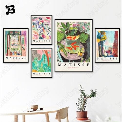 Modern Abstraction Nordic Posters and Prints Wall Art Flower Woman Goldfish Bowl Canvas Painting Wall Pictures for Living Room