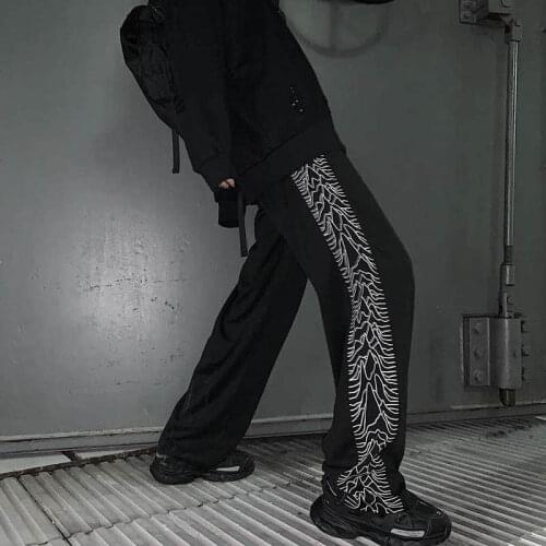 Elastic Waist Graffiti Graphic Print Loose Thin Sweatpant Summer Korean Streetwear Harajuku Hip Hop Harem Tracksuit Pant Trouser