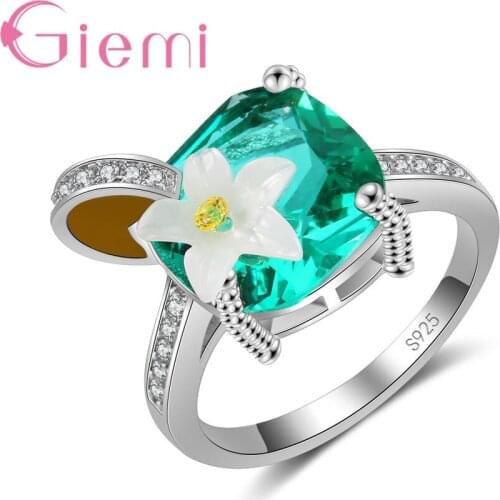 Unique Design 925 Sterling Silver Inlaid Blue Crystal Ring For Women Fashion Jewelry Best Choice For Dating Couples Gift
