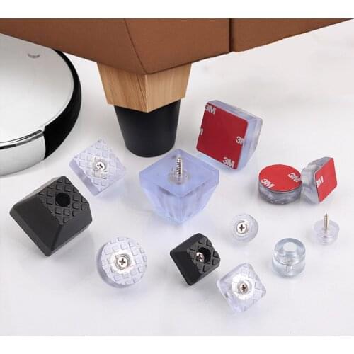 1Set Sofa Table Chairs XL Pad Silicone Rubber PVC Transparent / Black Anti-slip Pad Increased Pad Floor Mat Protection Cover