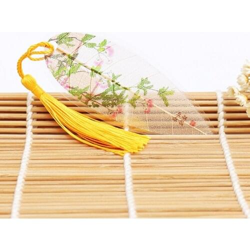 1pcs Acacia exquisite hand-painted Albizia flower illustration printed leaflet bookmark handmade leaf bookmark