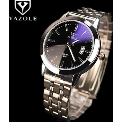 YAZOLE Fashion Men Watch Mens Watches Luxury Stainless Steel Waterproof Mens Watch Men Clock erkek kol saati reloj hombre