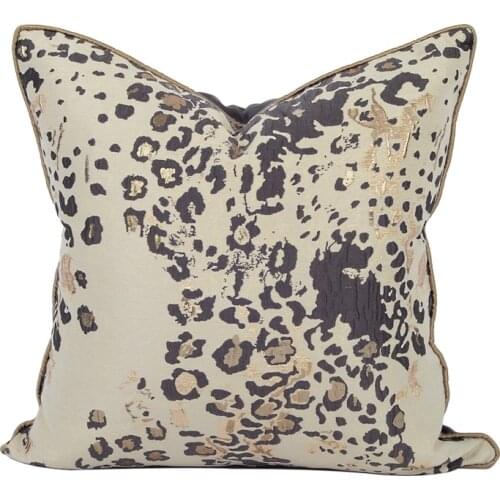 DUNXDECO Cushion Cover Decorative Pillow Case Simple Modern Classical Leopard Grain Jacquard Luxury Sofa Coussin Decorating