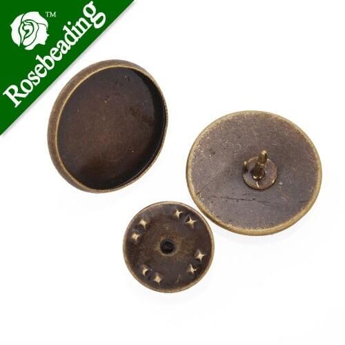 16mm Antique Bronze Plated Copper Cameo Brooch back,brooch findings,Tie Tac Clutch with 16mm Round Bezel Cup,sold 20pcs per pkg