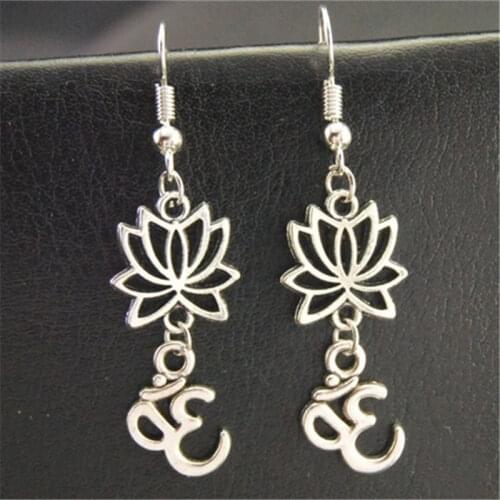 Fashion Xiangyun 3D Lotus Elephant Yoga Seven Chakra Earrings Om Symbol Zen Buddhism Jewelry Lady Faith Gift