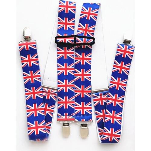 British Flag Men Suspender New Fashion H Shaped Braces Suspenders Teenager Unisex Adult Children Women Accessories BD044