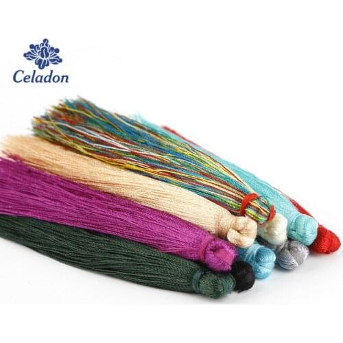 Wholesale 15pcs 90mm Rayon Silk Tassel Earrings Charms Chinese Knot Polyester Tassels For Jewelry Diy Making Borlas Piel
