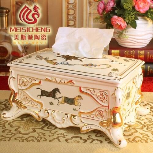 Factory Direct: European ceramics European ceramic tissue box tissue box C C Home Tissue Box