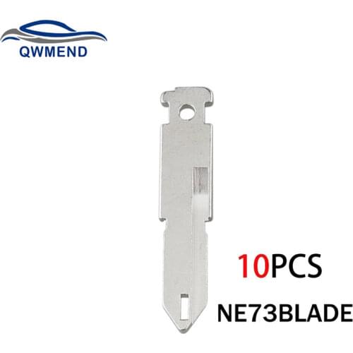 BHKEY 10PCS Uncut NE73 Blade Replacement Car Key Blade for Renault For Citroen C1 C2 For Peugeot 206 306 406