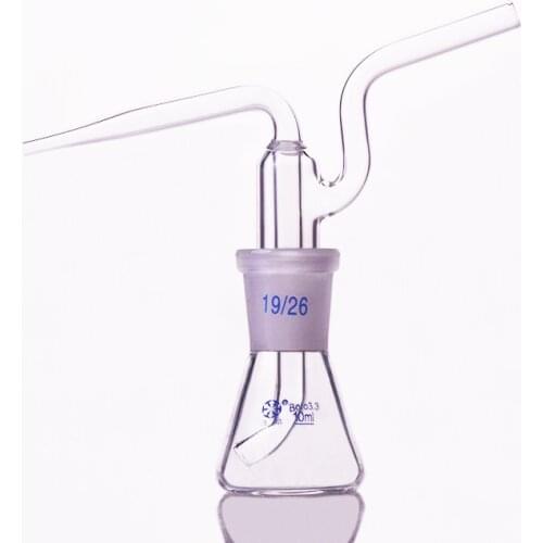 Triangle gas washing bottle ,Capacity 10ml,Conical Ground mouth flat flush flask,Gas wash bottle,Shisha hookah