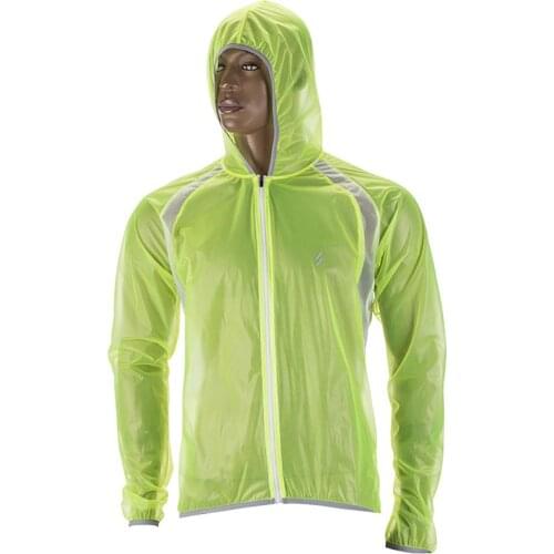 MTB Bicycle Rain Jackets Ultra Thin Breathable Waterproof Reflective Zipper Cycling Unisex Hooded Sports Raincoat Jacket