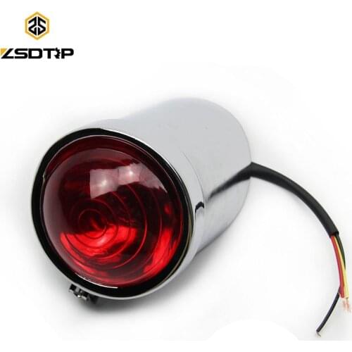 ZSDTRP Retro Custom Motorcycle LED Taillight Bates Rear Tail Brake Stop Ligh for ural CJ-K750 M72 case for Bmw R12 R71 motor