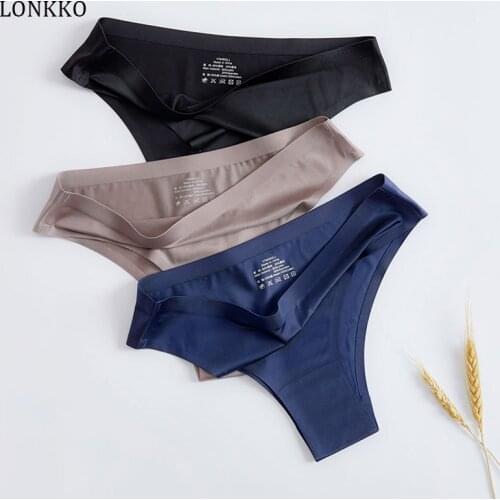 M-XXL Seamless Panties Women Briefs Nylon Ultra-thin G-string Thongs Low Rise Lingerie Ice Silk Briefs Lady Girls Underwear