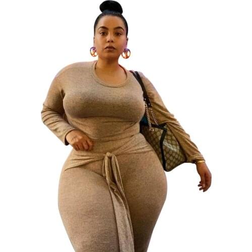 Adogirl Plus Size Women Two Piece Set with Belt