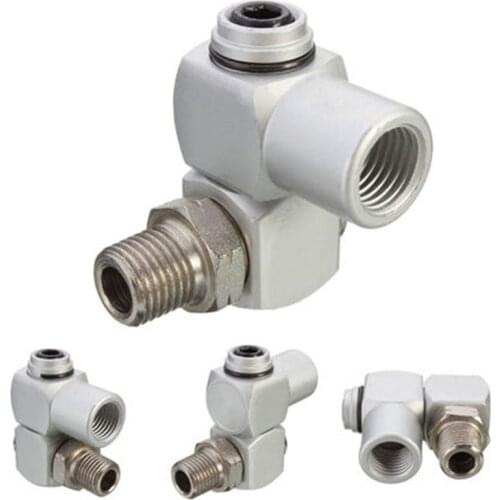 1/4" Pneumatic Part Universal 360 Swivel Air Hose Connector Adapter Flow Aluminum Alloy Tool